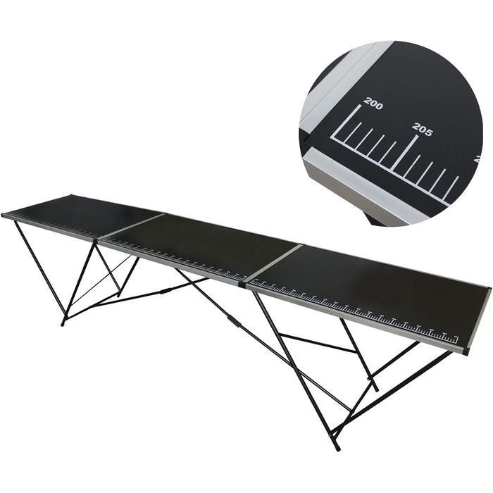 Складаний алюмінієвий стіл для шпалер TRUTZHOLM 300x60 см Багатофункціональний стіл із практичною вимірювальною шкалою Вантажопідйомність до 30 кг, стійка МДФ-плита товщиною 3 мм