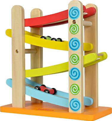 Автомобільна гоночна траса, 4 шт., 3 транспортні засоби, 25x24 см, колір берези, 100002220 -