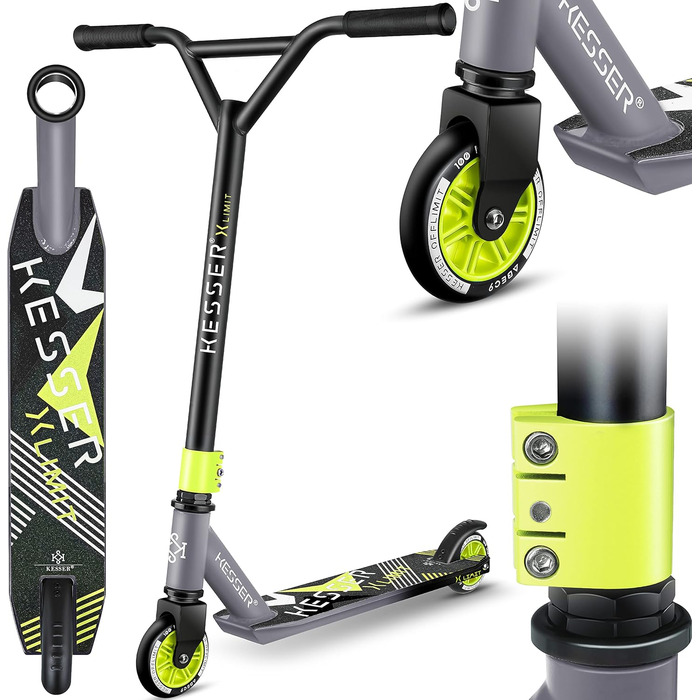 Керований на 360 Міцний веселий самокат трюковий самокат з кульковими підшипниками ABEC 9, 100 мм PU колесами, самокат-кік самокат