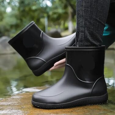 Чоловіче гумове взуття, чоловічі гумові чоботи, легке гумове взуття для походів, водонепроникне гумове взуття для відпочинку на свіжому повітрі, робоче водне взуття, чорне/червоне, розмір 43 EU