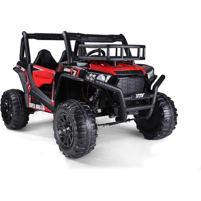 Дитячий електромобіль RIRICAR 24V UTV, червоний, електромобіль для дітей 2-х місцевий з пультом дистанційного керування 2.4 ГГц, д