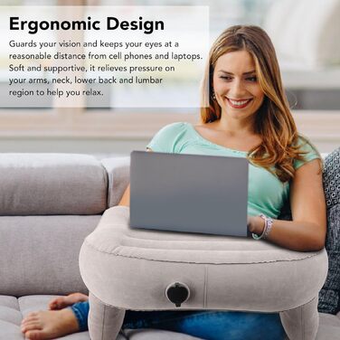 Ігрова подушка для читання, портативна м&39яка повітряна подушка для колін для дорослих, надзвичайно велика надувна подушка для читання при ліжку, подушка для підлокітника, для читання, гри, роботи