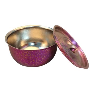 Одношарова металева миска об&39ємом 600 мл з ізольованою кришкою, контейнер для ланчу для гарячих страв та рішення з кришкою для любителів активного відпочинку. Одношаровий металевий харчовий контейнер, фіолетового кольору.