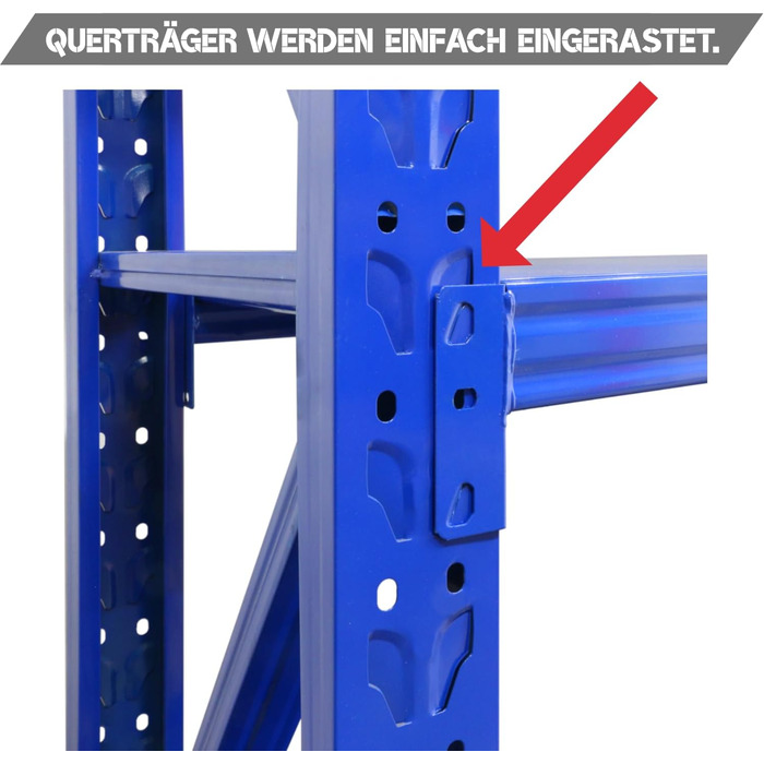 Сталевий надміцний стелаж Area1 200x200x50 см (ВxДxШ) Надійна промислова якість для складів, гаражів або підвалів 200 x 200 x 50 см