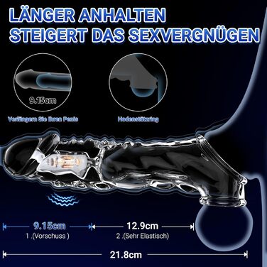 Подовжувач пеніса AAVIBE, з вібрацією та ерекційним кільцем