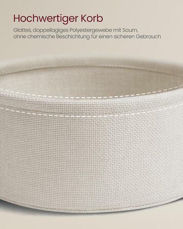 Круглий журнальний столик VASAGLE, столик із місцем для зберігання, приставний столик, столик для вітальні з тканинним кошиком, сучасний, металевий каркас, натуральний бежево-кремово-білий LCT244K01 Натуральний бежевий кремово-білий круглий