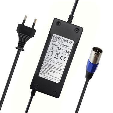 Блок живлення Abakoo 54.6V 2A для літій-іонного акумулятора 48V з роз&39ємом XLRM для електровелосипеда, електричного велосипеда, скейтборда, велосипеда 13S