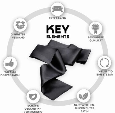 Секс-іграшка з зав&39язаними очима для пар - Красива еротична маска для очей з атласу I Маска з зав&39язаними очима для бондажу, чорна