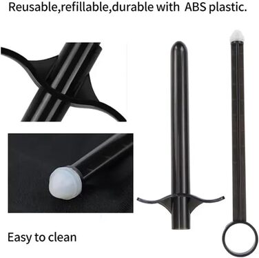 Запуск мастила Zooma, пусковий пристрій для мастила, шприц-аплікатор для мастила. Багаторазові шприци-трубки зі мастилом для анального та вагінального використання (чорний)