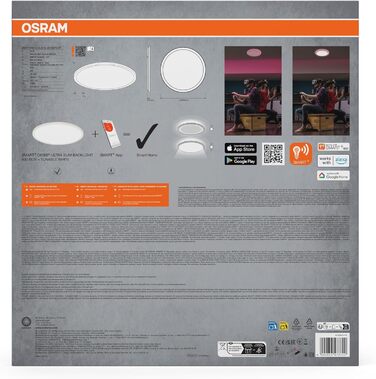Світлодіодна панель Osram SMART Orbis 400мм, Білий, RGBTW, WiFi, Backlite, Ultraslim