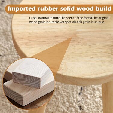 Дитячий стілець Inscrip дерев'яний, дитячий стілець зі спинкою зайчикові вушка, пуф для дітей, табурет для перевзування, маленький