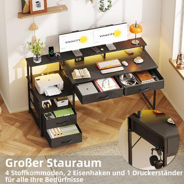 Письмовий стіл MUTUN з 4 шухлядами та тримачем для навушників