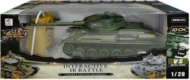 Радіокерований танк T-34 Битва Панцерів 128, оливково-зелений, з вбудованою інфрачервоною системою бою 2,4 ГГц (efaso 99815)