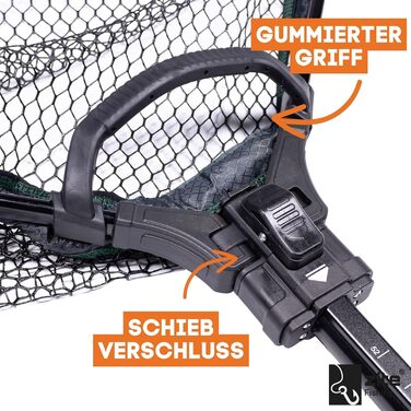 Підсак для лову щуки та судака Zite Fishing з гумовим покриттям та плечовим ременем - складний великий підсак для лову щуки та судака - 165 см 1. Підсак продається окремо