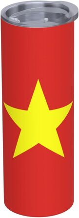 Кухоль з прямою трубочкою, принт з в&39єтнамським прапором, дорожній кухоль, підходить для кемпінгу, офісу та дому, 590 мл