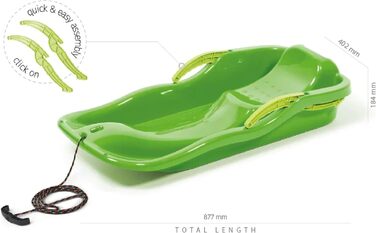 Санки Prosperplast Race Bob, кермові, з ручним гальмом, червоні