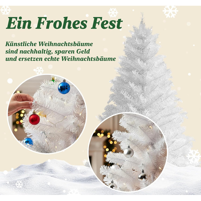 Штучна ялинка 120 см біла Homewit