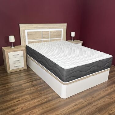 Матрац Homey Viscoelastic Sleep Pro, двосторонній (зима-літо), середньої та високої жорсткості, товщина 25 см, стійкий до кліщів, антибактеріальний та гіпоалергенний, 90 x 200 см Білий / Чорний 90 x 200 см