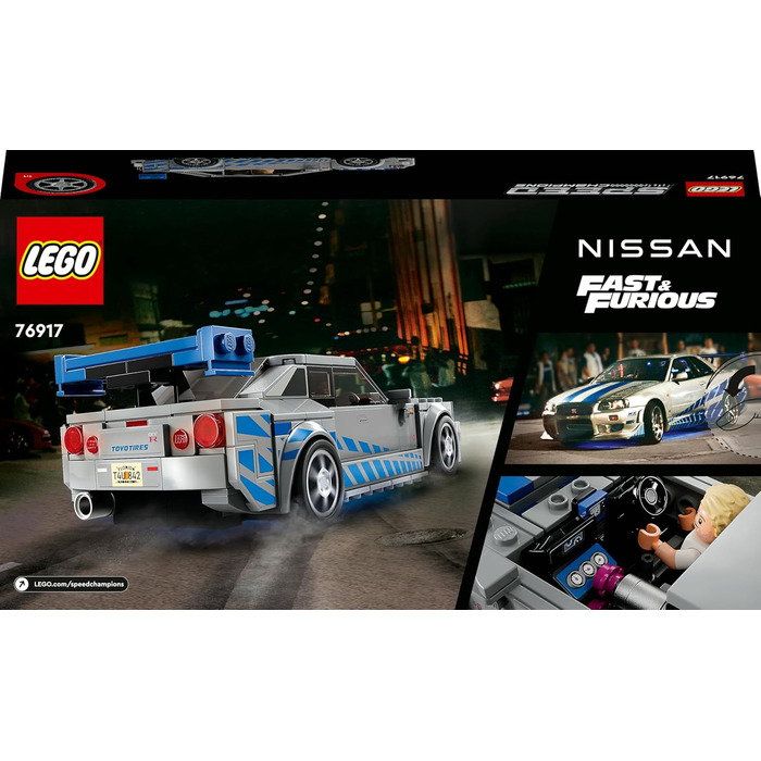 2 Fast 2 Furious Nissan Skyline GT-R (R34) Racing Car Toy to Build, 2023 Model Car Kit with Brian O&39Conner Figure 76917, 2 Fast