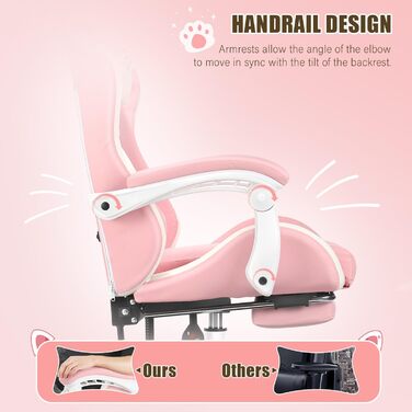 Ігрове крісло Ергономічне ігрове крісло Настільне крісло з тканинною поверхнею, пружинною подушкою сидіння, з&39єднувальними підлокітниками та підставкою для ніг