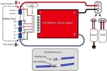 Літієва батарея, плата захисту BMS з балансиром, 16S 48V 20A LiFePO4