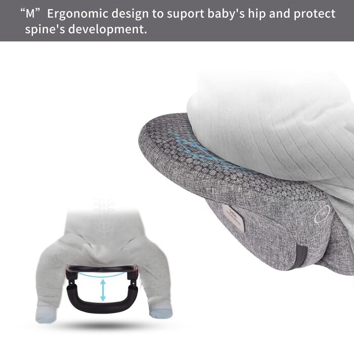 Легкий регульований табурет із підтримкою спинки, 3-в-1 для новонароджених і малюків (чорний), 0-36 Months