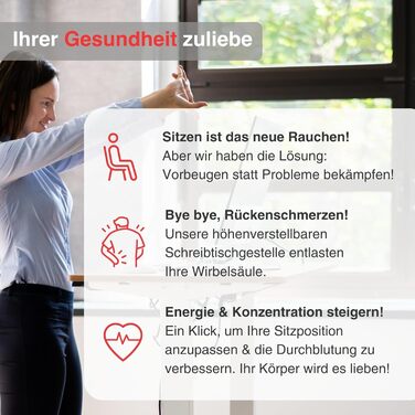 Електричний каркас столу з регулюванням висоти ergoEASY 100-160 см чорного кольору Каркас столу з регулюванням висоти, двигуном та функцією пам&39яті, білий