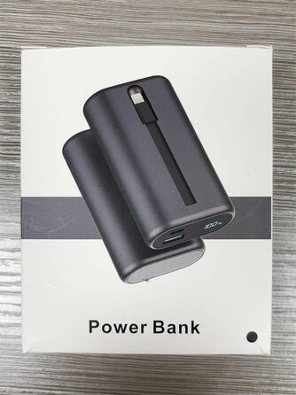 Для iPhone 10800mAh з вбудованим кабелем, швидка зарядка PD 3.0A, LCD дисплей, зовнішній акумулятор, сумісний з iPhone 14 Pro Max/14/13/13 Pro/12/11/XS/XR/X/8 Plus/SE та ін. A-чорний