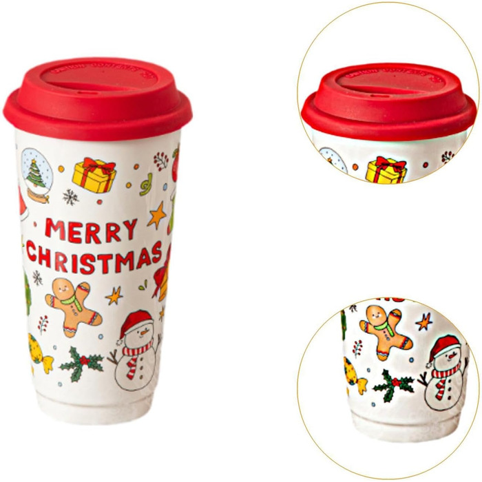 Різдвяна керамічна кружка, святковий подарунок для різдвяних вечірок, кружка з водою для кемпінгу, дому, подорожей