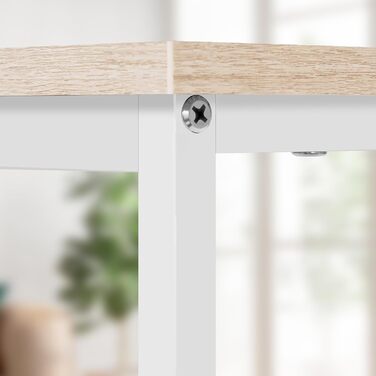 Письмовий стіл, комп&39ютерний стіл 140x60 см, офісний стіл, ПК-стіл, з металевим каркасом, для офісу, домашнього офісу, кабінету, спальні, виготовлений з дерев&39яного матеріалу, світлий дуб 140x60 см, світлий дуб білий