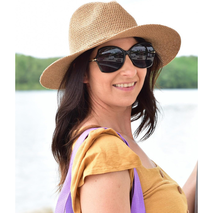 Жіноча панама-капелюх від сонця з тонкою стрічкою, солом&39яний капелюх, капелюх-флоппі, літній капелюх, капелюх-федора styleBREAKER, один розмір, білий