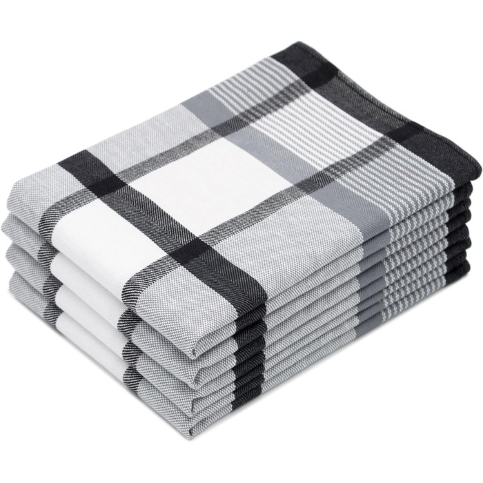 Набір ZOLLNER з 4 бавовняних чайних рушників розміром 50x70 см - міцні та поглинаючі кухонні рушники - можна прати при температурі