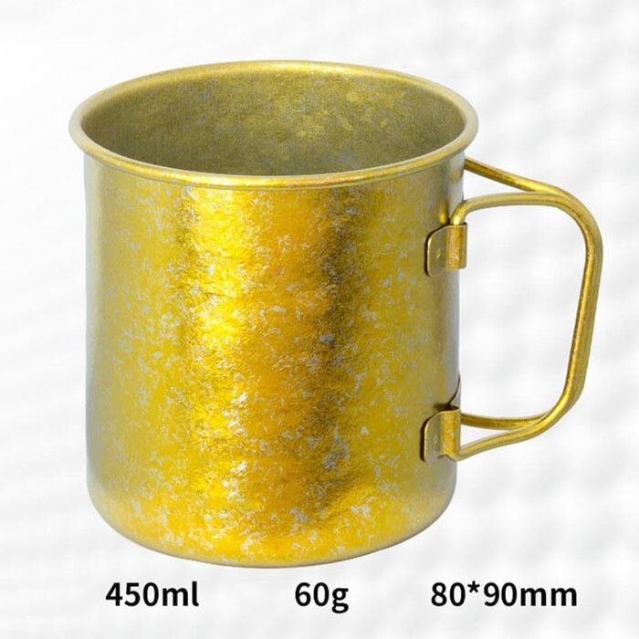 Складана туристична кружка, 450 мл, 70 г, надлегка, дорожня кружка, для активного відпочинку, походів, пікніка, виготовлена зі сплаву TC4, підходить для окропу, компактний портативний дизайн