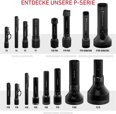 Акумуляторний світлодіодний ліхтарик Ledlenser P7R, 2000 люмен, фокус 320 м, USB-C, водонепроникність IP68, 80 годин роботи, 4 режими світла, тактичний ліхтарик, туристичний ліхтарик, аварійне освітлення P7R 2000 лм