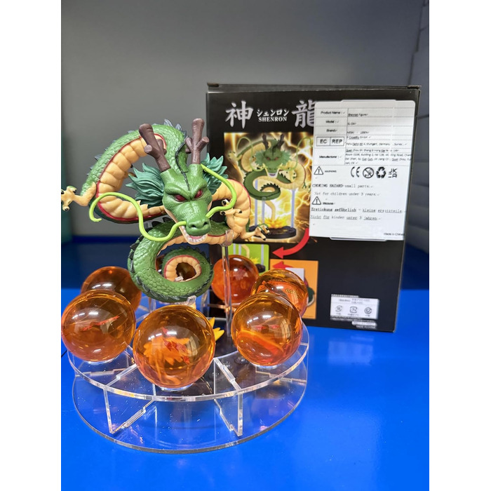 ЧИТАЙТЕ Набір фігурок ПВХ Shenron з кришталевої кулі ShenLong Ball Аніме-фігурка з 7 кульок 4,2 см і підставкою