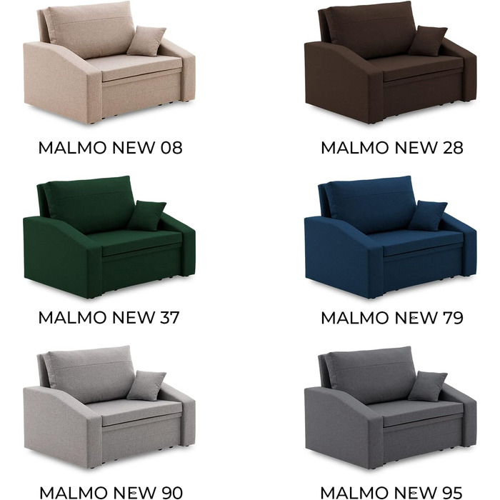 Крісло Sofini Vertico 90 - розкладне крісло з функцією сну - для вітальні, спальні або дитячої кімнати, крісло-ліжко (Malmo New 79)