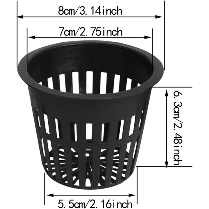 Кошик для посадки водних культур, пластикові гідропонні горщики для рослин, гідропонні кошики з пластику, придатні для гідропонних посадок і безґрунтового вирощування на садових балконах, 20 шт.