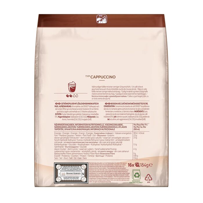 Капучино-подушечки Senseo, вигідний набір, 5 x 16 напоїв, 80 кавових пакетиків