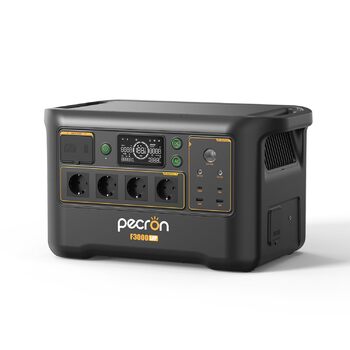 Портативна електростанція pecron F3000LFP 3072 Втгод з розетками змінного струму 3600 Вт, сонячним генератором та акумулятором LiFePO4 - функція швидкої зарядки для домашнього кемпінгу та аварійного джерела живлення