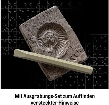 Три слідчі Kids - Crime Puzzle - T-Rex in Action by KOSMOS 680657, 200 елементів, Світиться в темряві, Читання, Пазли, Розгадуванн