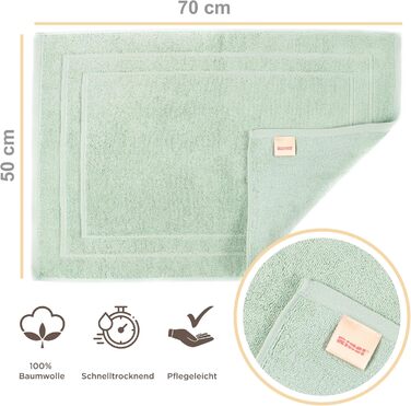 Комплект килимків для ванної, 2 предмети Килимок для душу зі 100 бавовняної махрової тканини, 50x70 см Килимок для ванної кімнати, 700 г/м Швидковисихаючого, вбирає вологу, можна прати (колір Celadon Green)