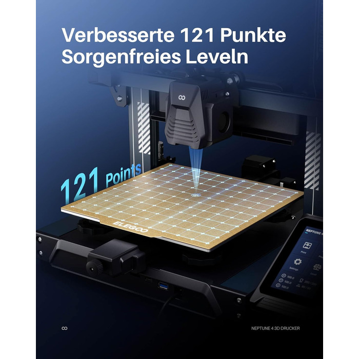 Принтер, висока швидкість до 500 мм/с, 121-точкове автоматичне вирівнювання ложа, двошвидкісний прямий екструдер 300 , розмір друк