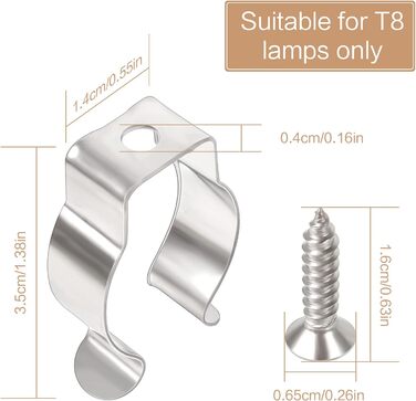 Тримач для люмінесцентної трубки Dasyusuo T8 30 шт. Кронштейн для люмінесцентної трубки Тримач для світлової трубки Затискачі для люмінесцентної трубки U Тримач для затискачів