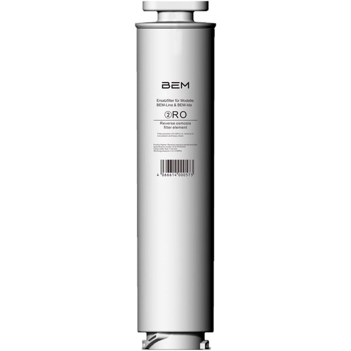 Із 3 змінних фільтрів (RO, PAC та SR) для фільтрів для води BEM LINA та IDA, фільтрувальні картриджі, поліпропілен/ватний стрижень з активованим вугіллям, зворотний осмос, композитний вугільний стрижень