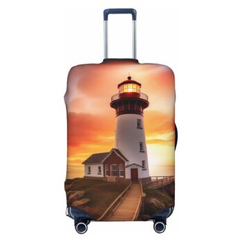 Чохол еластичний для валізи Sunset Prints з прихованою блискавкою, універсальний захист для подорожей та ділових поїздок, чорний, розмір M (для валіз 22-24 дюйми)