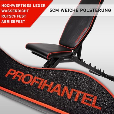 Професійна гантель Лава для тренажерів Premium Line Лава з багаторівневим регулюванням нахилу Надзвичайно вантажопідйомна вага 550 кг 21 тренувальне положення З опорою для ніг Включає посібник з тренувань для лави