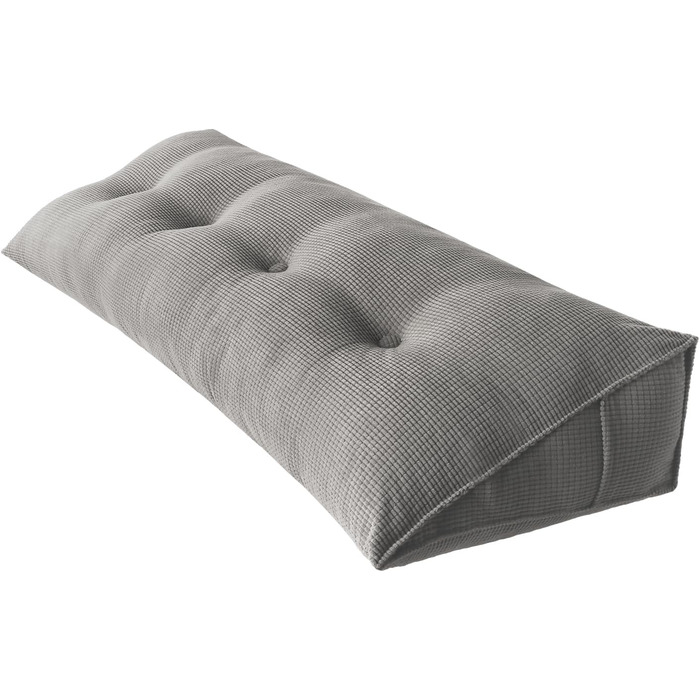 Подушка для читання Supfine для ліжка, подушка для дивана, трикутна клиноподібна подушка, кутова поперекова подушка, позиціонуюча підтримка, з чохлом, що прається (сіра, 140 x 50 x 20 см) сіра 140*50*20 см