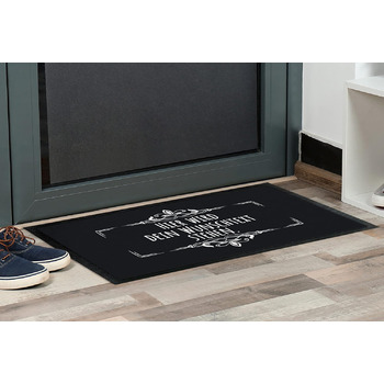 Персоналізований килимок для дверей з бажаним текстом (3 рядки) - оригінальний подарунок - нековзний килимок, що вловлює бруд, вхідний килимок, килимок для дверей для використання всередині та зовні приміщень Різдво Подарунок на новосілля (Чорний 50x35см)