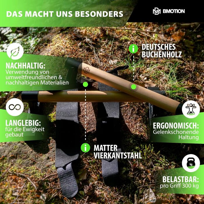 Низькі дерев&39яні паралети Mller & Blum преміум-класу з бандажами для зап&39ястя, стійкими та нековзними ручками для віджимань, ідеально підходять для віджимань та стійки на руках, турнік для віджимань, обладнання для калістеніки