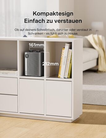 Керамічний міні-вентилятор PELONIS 2000 Вт, 2 режими швидкого нагрівання, 3 режими нагріву вентилятор, тихий настільний обігрівач із захистом від перегріву та перекидання для офісу, столу та домашнього офісу 25A Чорний 25a